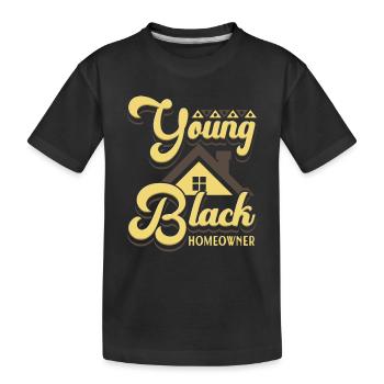 Young Black Homeowner Hausbesitzer Hausbau Bauherr - Kinder Premium Bio T-Shirt - Schwarz - Vorne