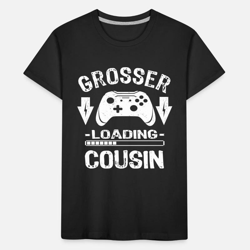 Großer Cousin Loading Geschenke Gamer Controller Kinder Premium Bio T-Shirt