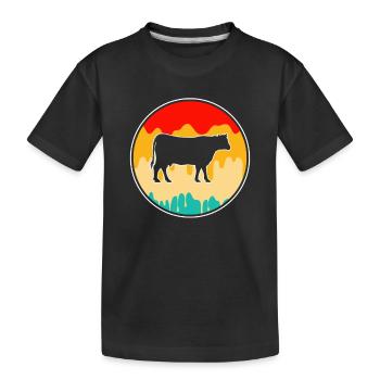 Bœuf de vache Retro - T-shirt bio Premium Enfant - noir - Devant