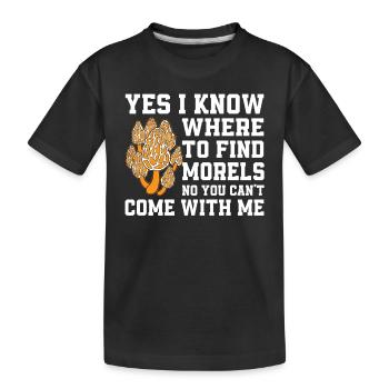 Morels Mushroom Picker - Kids' Premium Organic T-Shirt - black - Front