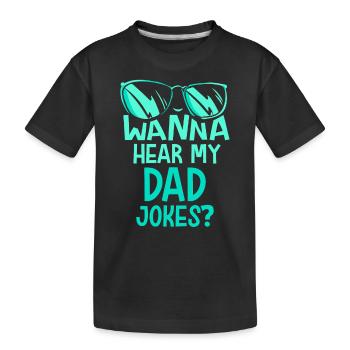 Papa Joke Dad Joke Father Jokes - Kids' Premium Organic T-Shirt - black - Front