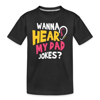 Papa Joke Dad Joke Jokes Father - Kids' Premium Organic T-Shirt - black - Front