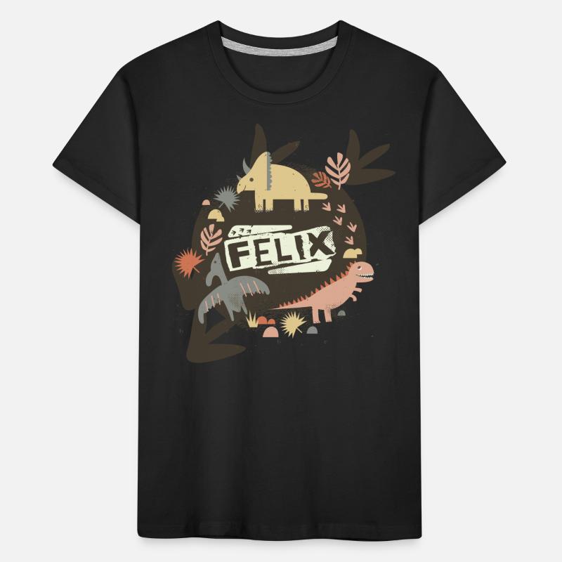 FELIX - Beau nom de garçon avec de mignons dinosaures T-shirt bio Premium Enfant
