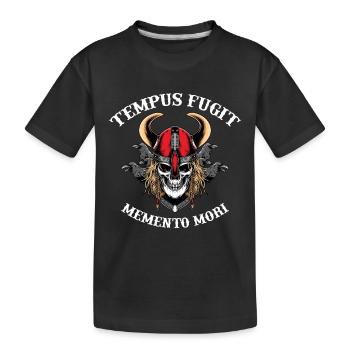 Tempus fugit memento mori - Kinder Premium Bio T-Shirt - Schwarz - Vorne