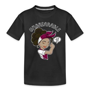 Arab Girl Unbreakable I Arab Heritage I Qatar Flag - Kinder Premium Bio T-Shirt - Schwarz - Vorne