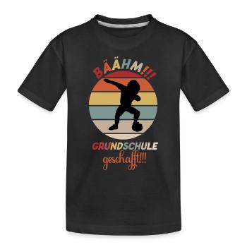 Grundschule Abschluss Grundschule geschafft - Kinder Premium Bio T-Shirt - Schwarz - Vorne