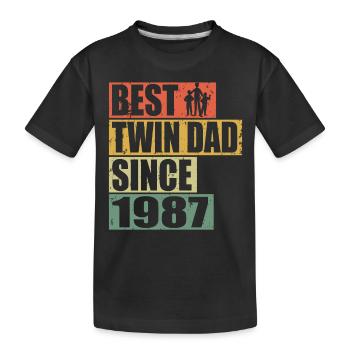 Twins Father Twin Father since 1987 - Kids' Premium Organic T-Shirt - black - Front