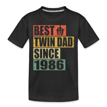Twins Father Twin Father since 1986 - Kids' Premium Organic T-Shirt - black - Front