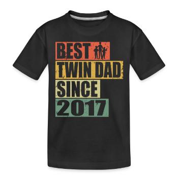 Twins Father Twin Father since 2017 - Kids' Premium Organic T-Shirt - black - Front