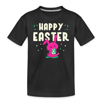 Happy Easter Easter Easter Easter Egg Sayings - Kids' Premium Organic T-Shirt - black - Front