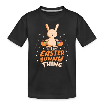Es Ist Eine Osterhasen Sache Ostern Osterfest - Kinder Premium Bio T-Shirt - Schwarz - Vorne