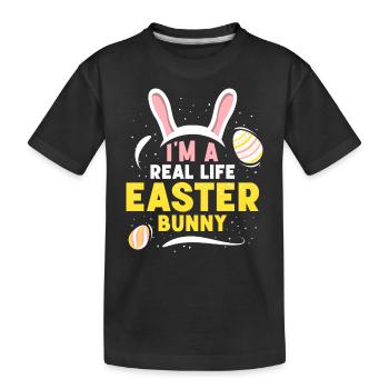 Ich Bin Ein Echter Osterhase Ostern Osterfest - Kinder Premium Bio T-Shirt - Schwarz - Vorne