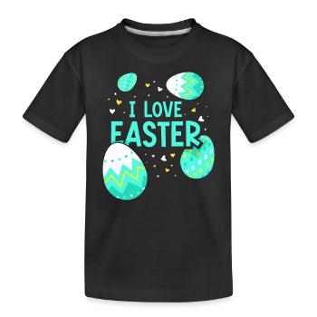 Ich Liebe Ostern Osterfest Osterei Osterhase - Kinder Premium Bio T-Shirt - Schwarz - Vorne