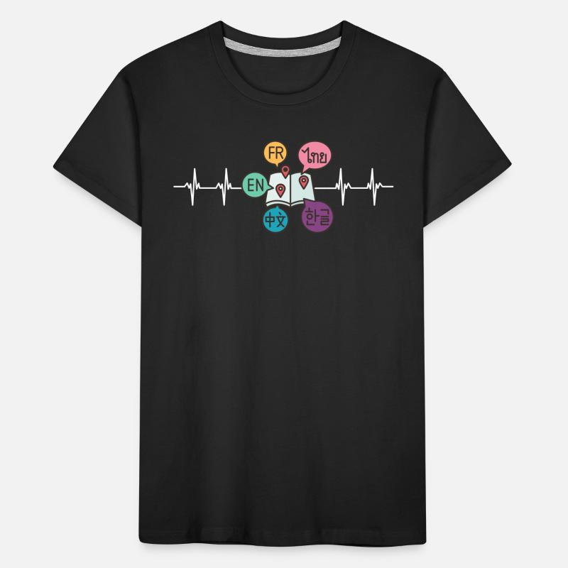 Dual Language Team Bilingue Enseignant Tuteur T-shirt bio Premium Enfant