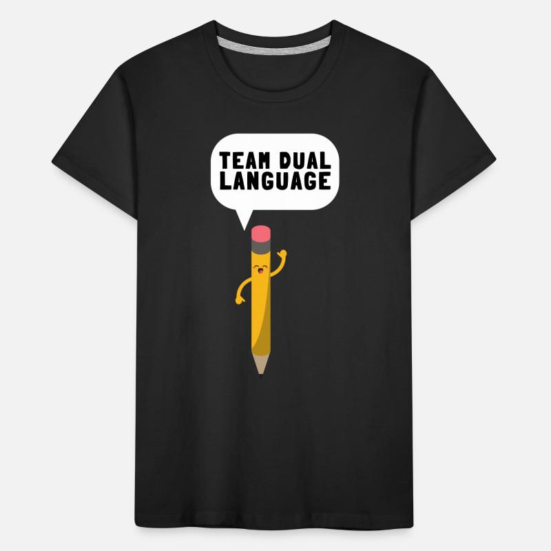 Dual Language Team Bilingue Enseignant Tuteur T-shirt bio Premium Enfant