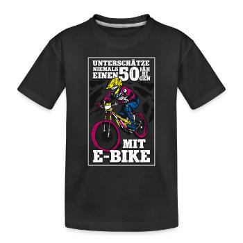 50. Geburtstag Pedelec E-Bike - Kinder Premium Bio T-Shirt - Schwarz - Vorne
