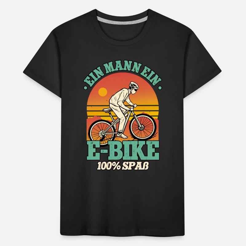 Ein Mann ein E-Bike Pedelec E-Bike Kinder Premium Bio T-Shirt