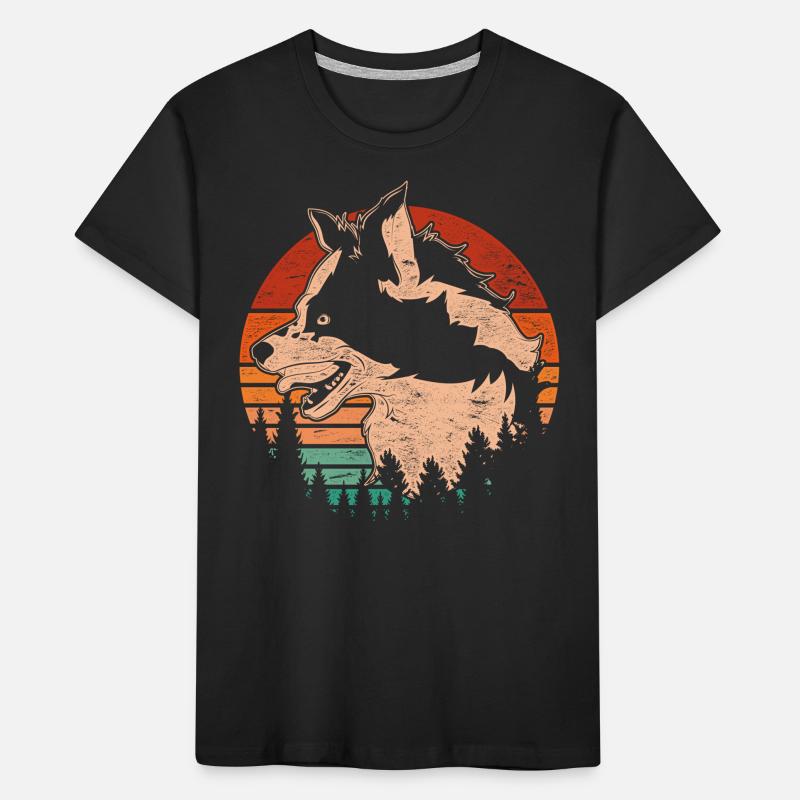 Aussie Dog Gift Retro Australian Shepherd Kids' Premium Organic T-Shirt