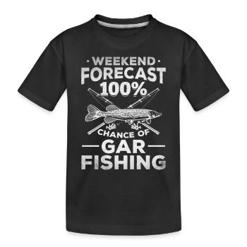 Gar Fishing I Wochenend-Prognose 100% Chance auf - Kinder Premium Bio T-Shirt - Schwarz - Vorne