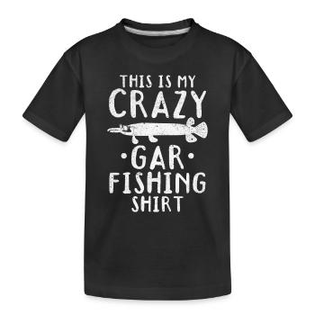 Das ist mein verrücktes Gar Angelhemd Gar Fish - Kinder Premium Bio T-Shirt - Schwarz - Vorne