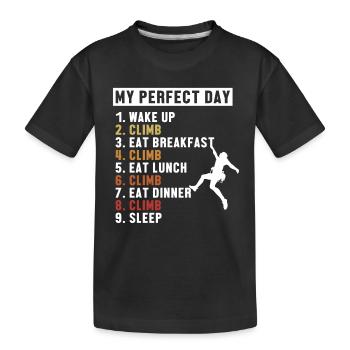 Climbing Perfect Day Sportklettern Speedklettern - Kinder Premium Bio T-Shirt - Schwarz - Vorne