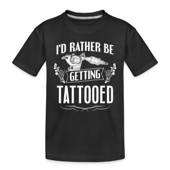 Tatoueur plutôt se faire tatouer tatouage - T-shirt bio Premium Enfant - noir - Devant