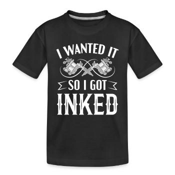Tatoueur Je le voulais pour que je sois encré - T-shirt bio Premium Enfant - noir - Devant