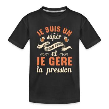 Super Beau-père Papa Idée Cadeau Fête Des Pères - T-shirt bio Premium Enfant - noir - Devant