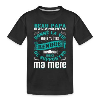 Beau-père Beau Papa Beaupère Beau-papa Amour Bonus - T-shirt bio Premium Enfant - noir - Devant