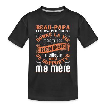 Beau-père Beau Papa Beaupère Beau-papa Amour Bonus - T-shirt bio Premium Enfant - noir - Devant