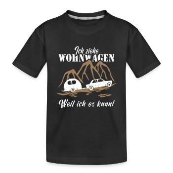 Ich ziehe Wohnwagen - Kinder Premium Bio T-Shirt - Schwarz - Vorne
