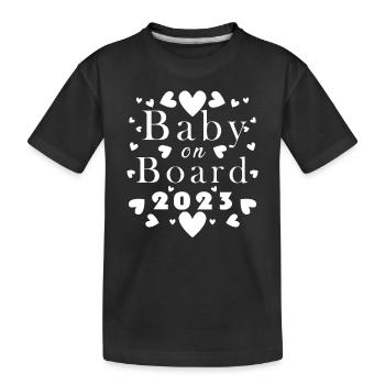 Baby on Board pregnant pregnancy 2023 - Kids' Premium Organic T-Shirt - black - Front
