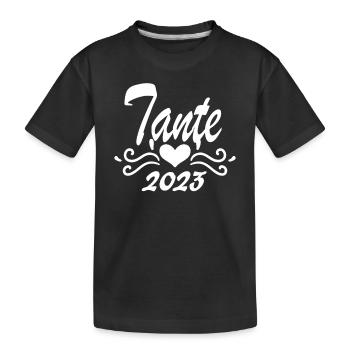 Tante 2023 - Werdende Tante - Tante werden - Kinder Premium Bio T-Shirt - Schwarz - Vorne
