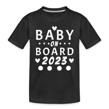 Baby on Board pregnant pregnancy 2023 - Kids' Premium Organic T-Shirt - black - Front