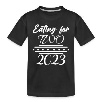 Twins Pregnant Pregnancy 2023 - Kids' Premium Organic T-Shirt - black - Front