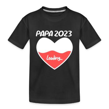 Papa 2023 - Vater 2023 loading - Kinder Premium Bio T-Shirt - Schwarz - Vorne