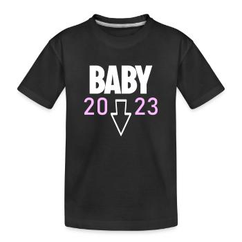 Baby Tochter 2023 Mädchen - Kinder Premium Bio T-Shirt - Schwarz - Vorne