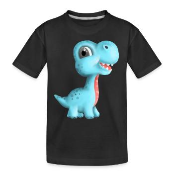 Niedlicher Dino Kleidung für Kinder & Neugeborene - Kinder Premium Bio T-Shirt - Schwarz - Vorne