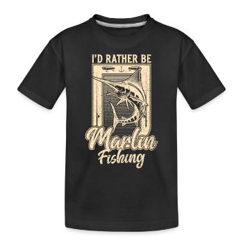 Je préfère être Marlin Pêche Mer Pêche Jeu Poisson - T-shirt bio Premium Enfant - noir - Devant