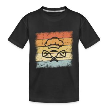 Koch Geschenk - Kinder Premium Bio T-Shirt - Schwarz - Vorne