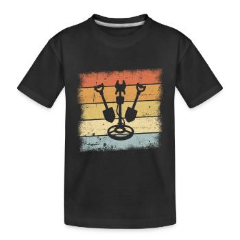 Metal Detektor - Kinder Premium Bio T-Shirt - Schwarz - Vorne