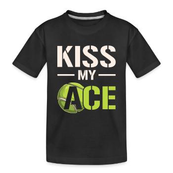 Joueur de tennis Raquette de tennis Balle de tennis - T-shirt bio Premium Enfant - noir - Devant