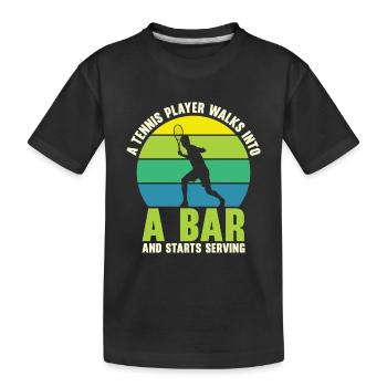 Joueur de tennis Raquette de tennis Balle de tennis - T-shirt bio Premium Enfant - noir - Devant