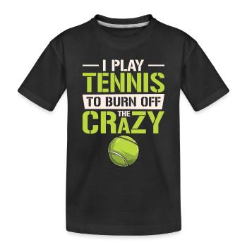 Joueur de tennis Raquette de tennis Balle de tennis - T-shirt bio Premium Enfant - noir - Devant