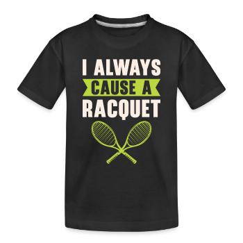 Joueur de tennis Raquette de tennis Balle de tennis - T-shirt bio Premium Enfant - noir - Devant