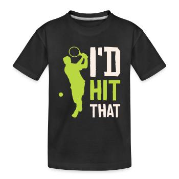 Joueur de tennis Raquette de tennis Balle de tennis - T-shirt bio Premium Enfant - noir - Devant