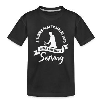 Joueur de tennis Raquette de tennis Balle de tennis - T-shirt bio Premium Enfant - noir - Devant