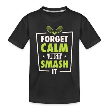 Joueur de tennis Raquette de tennis Balle de tennis - T-shirt bio Premium Enfant - noir - Devant