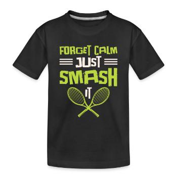 Joueur de tennis Raquette de tennis Balle de tennis - T-shirt bio Premium Enfant - noir - Devant