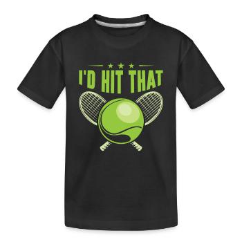 Joueur de tennis Raquette de tennis Balle de tennis - T-shirt bio Premium Enfant - noir - Devant